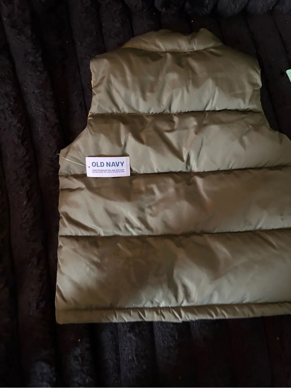 Old Navy Olive Green Quilted Puffer Vest for Kids